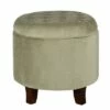 Button Tufted Velvet Upholstered Wooden Ottoman with Hidden Storage - Benzara Green -Ottomans Official Shop unnamed file 8757