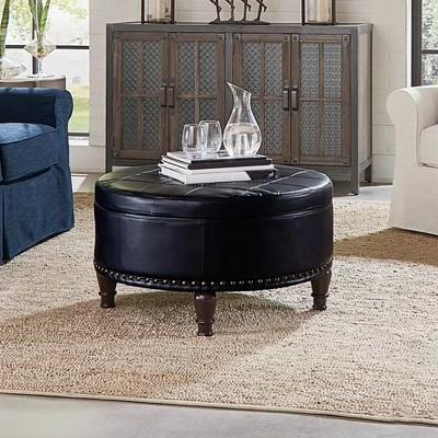 OSP Home Furnishings Augusta Storage Ottoman Bonded Leather - INSPIRED by Bassett 6 OSP Home Furnishings Augusta Storage Ottoman Bonded Leather - INSPIRED by Bassett - Image 4