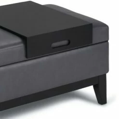 42" Jackson Storage Ottoman Bench with Tray - Wyndenhall Tanners Brown Faux Leather -Ottomans Official Shop unnamed file 8838