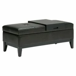 42" Jackson Storage Ottoman Bench with Tray - Wyndenhall Tanners Brown Faux Leather -Ottomans Official Shop unnamed file 8842