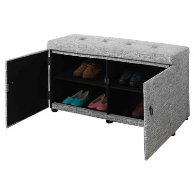 18" Shoe Storage Ottoman - Ore International Slate Blue 3 18" Shoe Storage Ottoman - Ore International Slate Blue