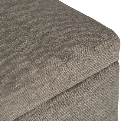 48" Garret Storage Ottoman Linen Look Fabric - Wyndenhall Gray 5 48" Garret Storage Ottoman Linen Look Fabric - Wyndenhall Gray - Image 3