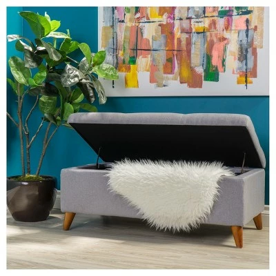 Harper Storage Ottoman Bench - Christopher Knight Home Orange 4 Harper Storage Ottoman Bench - Christopher Knight Home Orange - Image 2