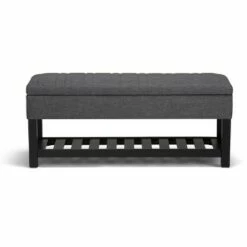 43" Ashton Storage Ottoman Bench - WyndenHall Slate Gray Linen Look Fabric -Ottomans Official Shop unnamed file 8939