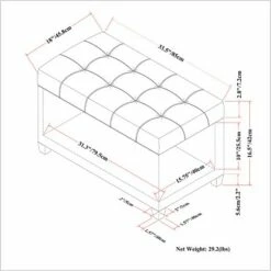 34" Marlowe Storage Ottoman Bench - WyndenHall Midnight Black -Ottomans Official Shop unnamed file 8952