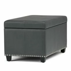 34" Megan Storage Ottoman Bench - Wyndenhall Gray Linen Look Fabric -Ottomans Official Shop unnamed file 8955
