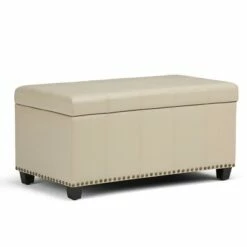 34" Megan Storage Ottoman Bench - Wyndenhall Gray Linen Look Fabric -Ottomans Official Shop unnamed file 8961