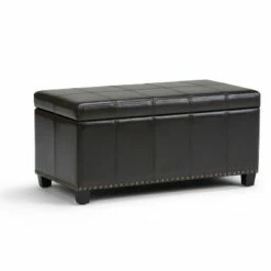 34" Megan Storage Ottoman Bench - Wyndenhall Gray Linen Look Fabric -Ottomans Official Shop unnamed file 8963