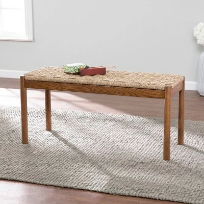 Dunhor Coastal 39.25" Natural Seagrass Bench Brown - Aiden Lane 7 Dunhor Coastal 39.25" Natural Seagrass Bench Brown - Aiden Lane - Image 5