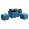 Designs4Comfort Sheridan Storage Bench with 2 Side Ottomans Soft Blue Fabric - Breighton Home -Ottomans Official Shop unnamed file 8970