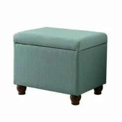 Storage Ottoman Bench Aqua - HomePop