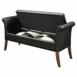 Garbo Storage Bench Black - Breighton Home