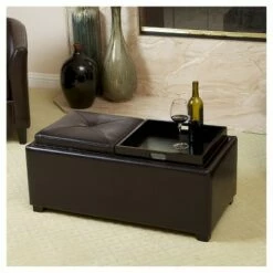 Maxwell Bonded Leather Double Tray Storage Ottoman Espresso - Christopher Knight Home -Ottomans Official Shop unnamed file 9082