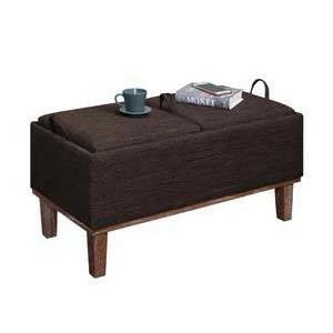 Brentwood Storage Ottoman Mocha Faux Linen/Brown Trays - Breighton Home 3 Brentwood Storage Ottoman Mocha Faux Linen/Brown Trays - Breighton Home