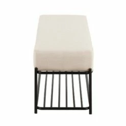 44" Daniella Contemporary Bench - LumiSource Steel/polyester Black/charcoal