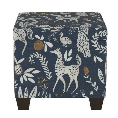 Pattern Fairland Square Storage Ottoman - Threshold™ Blue Animal Print 7 Pattern Fairland Square Storage Ottoman - Threshold™ Blue Animal Print - Image 5