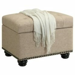 5th Avenue Storage Ottoman Tan Fabric - Breighton Home -Ottomans Official Shop unnamed file 9295