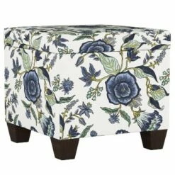 Fairland Square Storage Ottoman Shaded Floral Blue - Threshold™