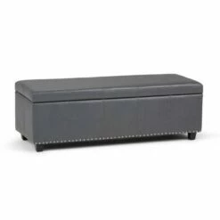 48" Stanford Storage Ottoman - Wyndenhall Coffee Brown Bonded Leather -Ottomans Official Shop unnamed file 9369