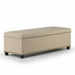 48" Stanford Storage Ottoman - Wyndenhall Coffee Brown Bonded Leather -Ottomans Official Shop unnamed file 9370