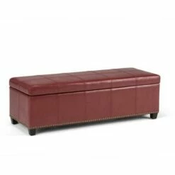 48" Stanford Storage Ottoman - Wyndenhall Coffee Brown Bonded Leather -Ottomans Official Shop unnamed file 9372