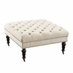 Isabelle Square Tufted Ottoman - Linon Natural -Ottomans Official Shop unnamed file 938