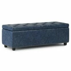 Springfield Storage Ottoman Denim Blue - WyndenHall
