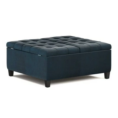 Elliot Coffee Table Storage Ottoman Distressed Dark Blue - WyndenHall 3 Elliot Coffee Table Storage Ottoman Distressed Dark Blue - WyndenHall