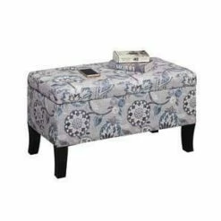 Designs4Comfort Winslow Storage Ottoman - Breighton Home Gray Flora