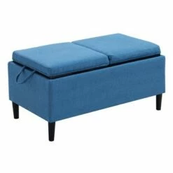 Designs4Comfort Magnolia Storage Ottoman with Fabric Trays - Breighton Home Soft Blue -Ottomans Official Shop unnamed file 9561