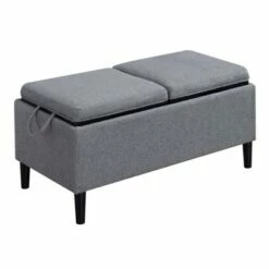 Designs4Comfort Magnolia Storage Ottoman with Fabric Trays - Breighton Home Soft Blue -Ottomans Official Shop unnamed file 9562