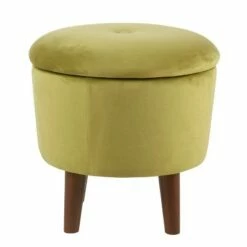 Modern Round Velvet Tufted Storage Ottoman - Homepop Green -Ottomans Official Shop unnamed file 9574