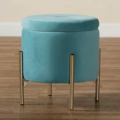 Malina Velvet Metal Storage Ottoman - Baxton Studio Gray/gold 21 Malina Velvet Metal Storage Ottoman - Baxton Studio Gray/gold -Ottomans Official Shop unnamed file 9602