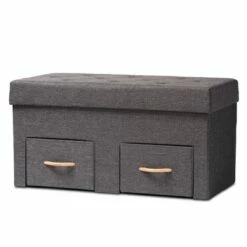Gerwin Wood 2 Drawer Storage Ottoman - Baxton Studio Beige/oak Brown -Ottomans Official Shop unnamed file 9627