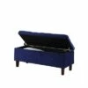 Quilted Tufted Storage Ottoman - Ore International Blue