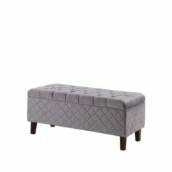 Quilted Tufted Storage Ottoman - Ore International Blue -Ottomans Official Shop unnamed file 9647