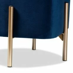 Aleron Velvet Metal Storage Ottoman - Baxton Studio Blue/gold -Ottomans Official Shop unnamed file 9670