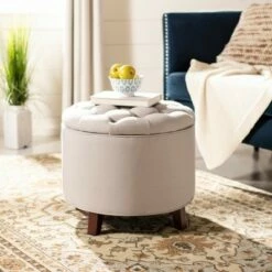 Amelia Tufted Storage Ottoman - Safavieh