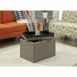 Breighton Home Accent Storage Ottoman - Convenience Concepts Gray -Ottomans Official Shop unnamed file 9721