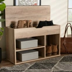 Ramsay Wood Shoe Storage Ottoman Dark Brown/Oak Brown - Baxton Studio 14 Ramsay Wood Shoe Storage Ottoman Dark Brown/Oak Brown - Baxton Studio -Ottomans Official Shop unnamed file 9740