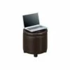 Round Accent Storage Ottoman Espresso - Breighton Home -Ottomans Official Shop unnamed file 9746