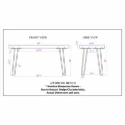 Alaterre Furniture Hairpin Natural Brown Live Edge Wood with Metal Bench -Ottomans Official Shop unnamed file 975