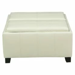 Mansfield Faux Leather Tray Top Storage Ottoman - Christopher Knight Home Gray -Ottomans Official Shop unnamed file 9756