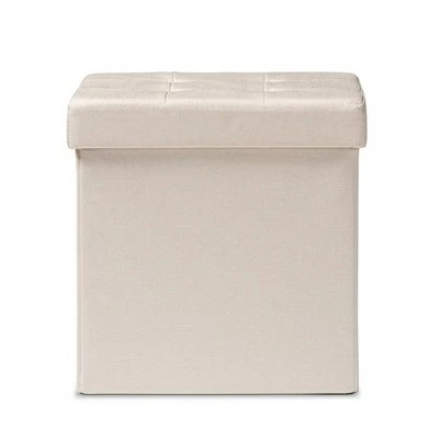 Palmer Fabric Upholstered Wood Storage Ottoman - Baxton Studio Dark Gray 4 Palmer Fabric Upholstered Wood Storage Ottoman - Baxton Studio Dark Gray - Image 2