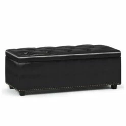 Rectangular Springfield Lift Top Storage Ottoman - WyndenHall Tanners Brown