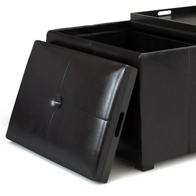 Franklin Small Coffee Table Storage Ottoman Tanners Brown - WyndenHall 5 Franklin Small Coffee Table Storage Ottoman Tanners Brown - WyndenHall - Image 3