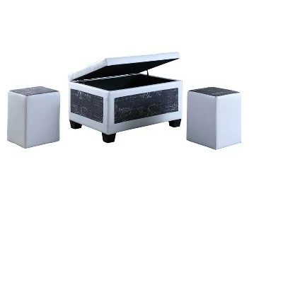 Old World Storage Ottoman with 2 Seats - Navy - Ore International 3 Old World Storage Ottoman with 2 Seats - Navy - Ore International