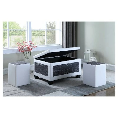 Old World Storage Ottoman with 2 Seats - Navy - Ore International 5 Old World Storage Ottoman with 2 Seats - Navy - Ore International - Image 3