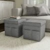 Yorkshire Home Foldable Storage Cube Ottoman with Pockets - Lavish Home Gray -Ottomans Official Shop unnamed file 9861