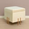 Fabulaxe Square Velvet Storage Ottoman with Gold Legs -Ottomans Official Shop unnamed file 9873